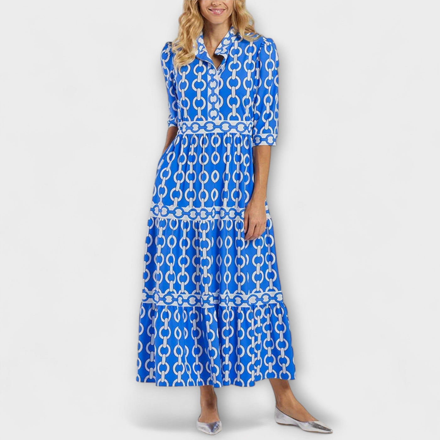Sophia | Robe midi à motif chaîne