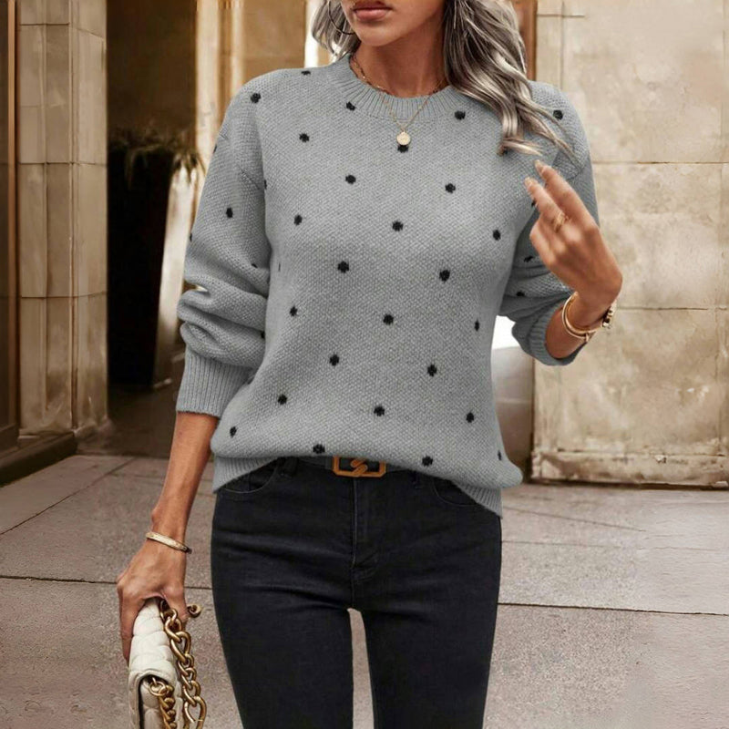 Pull Motif Pois Coupe Décontractée