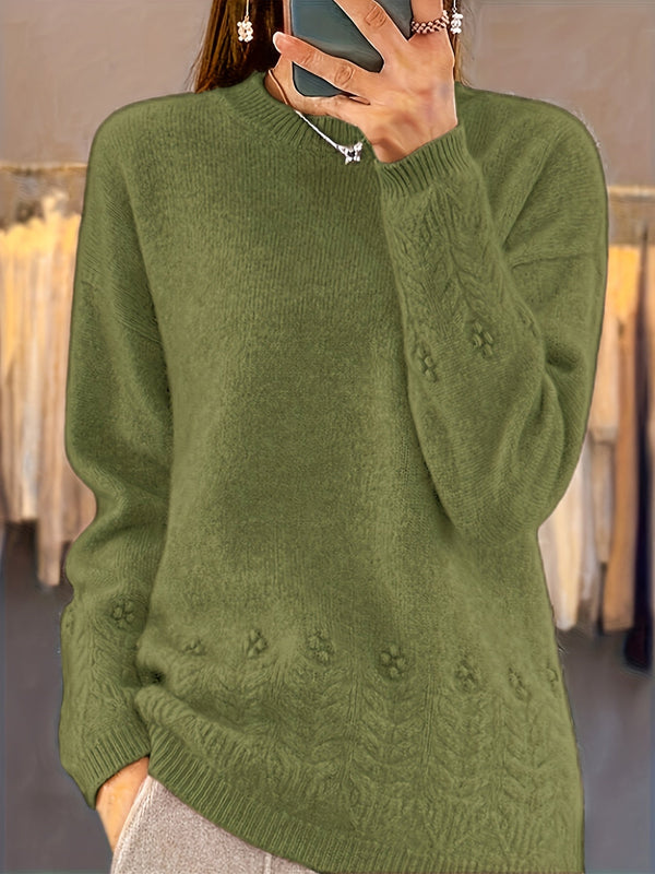 Camisola de Gola Redonda Ampla Conforto Inverno