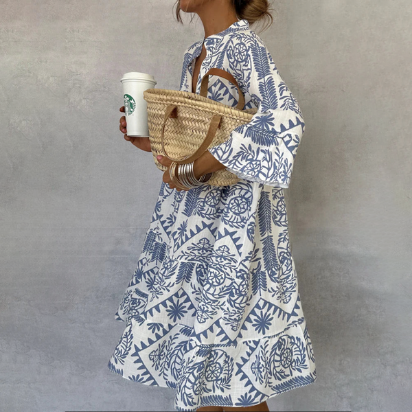 Vestido midi bohemio con estampado geométrico - Mujer Esteé Paris