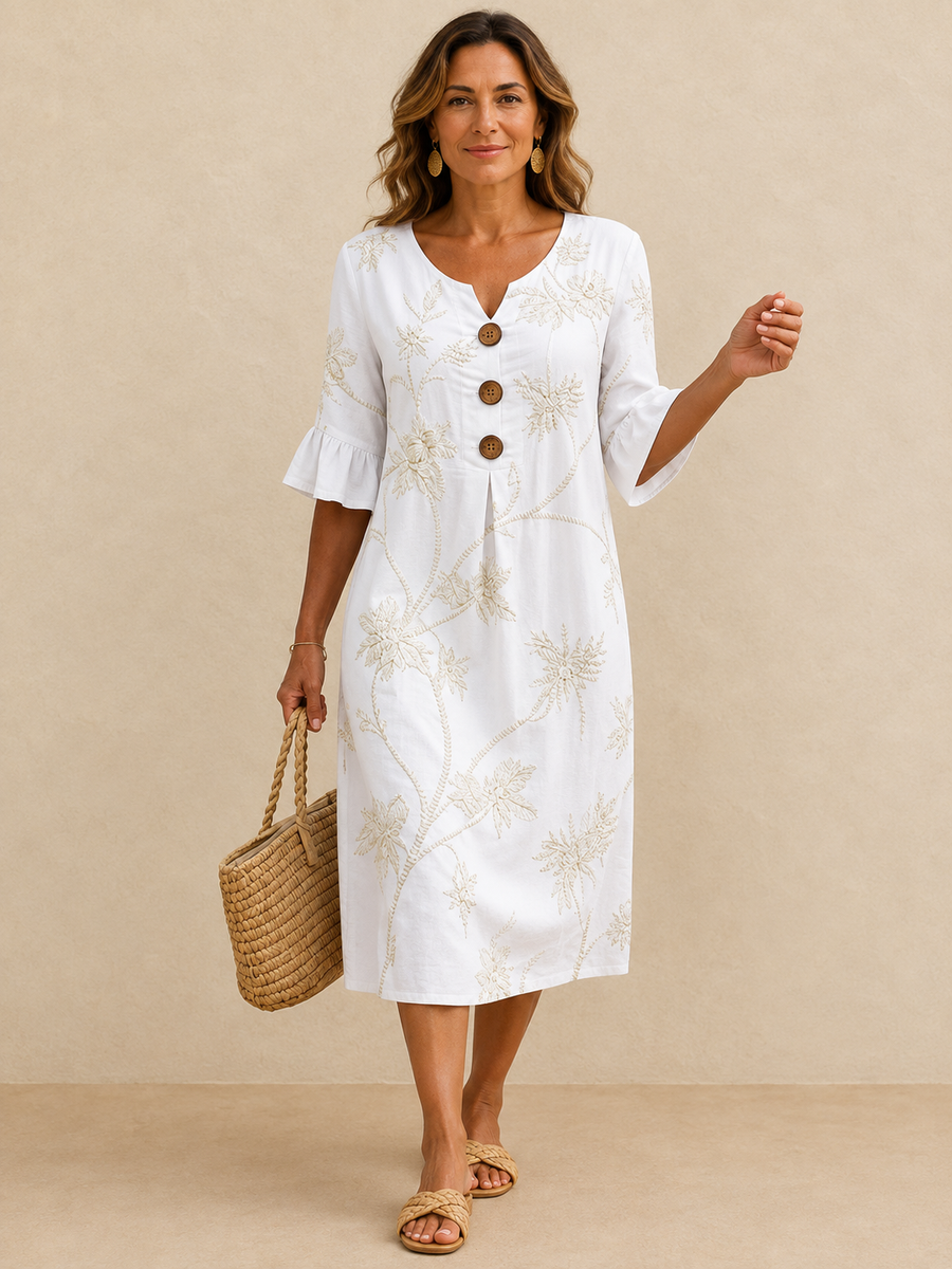 Robe Fiorenza — boutons bois, finition authentique