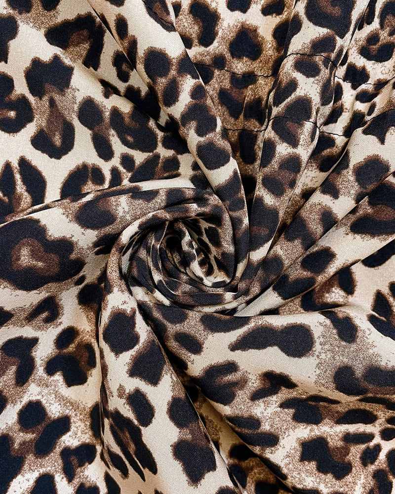 Manteau Mi-long Réversible à Capuche Léopard