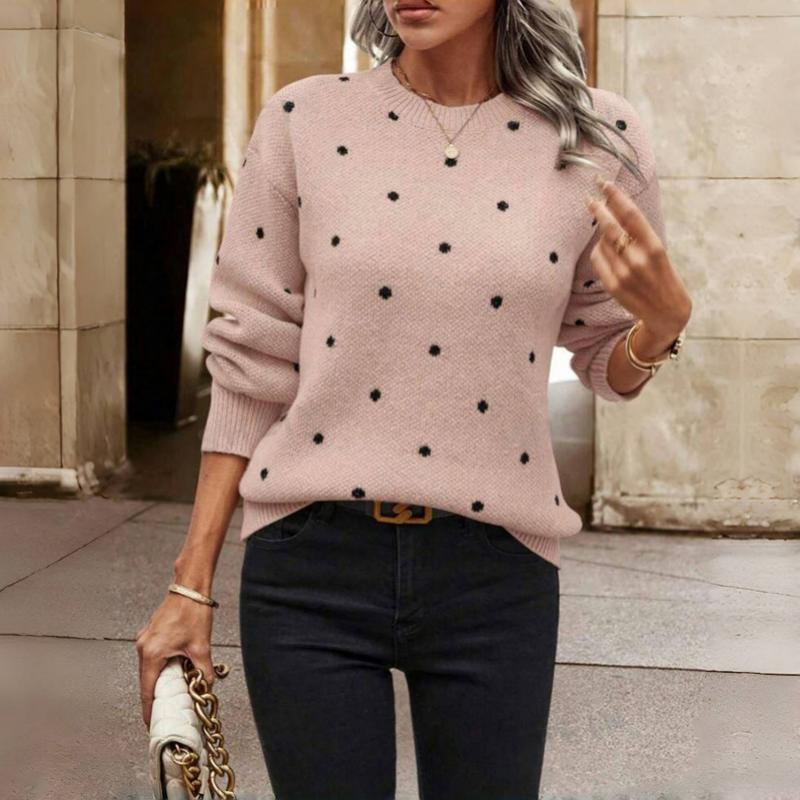 Pull Motif Pois Coupe Décontractée