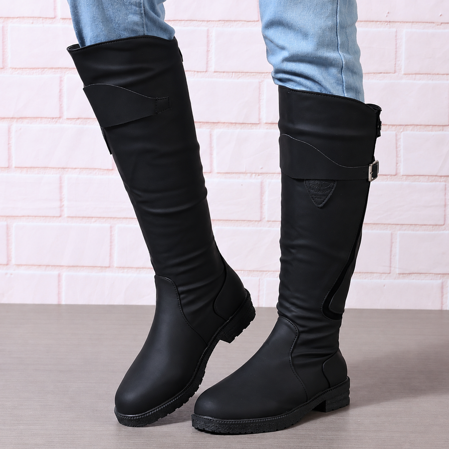Botas Altas de Cano Flexível com Fecho de Correr