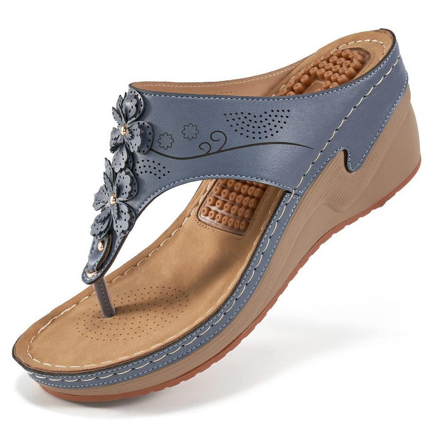Sandales Adriana bleu — détail du confort et du soutien