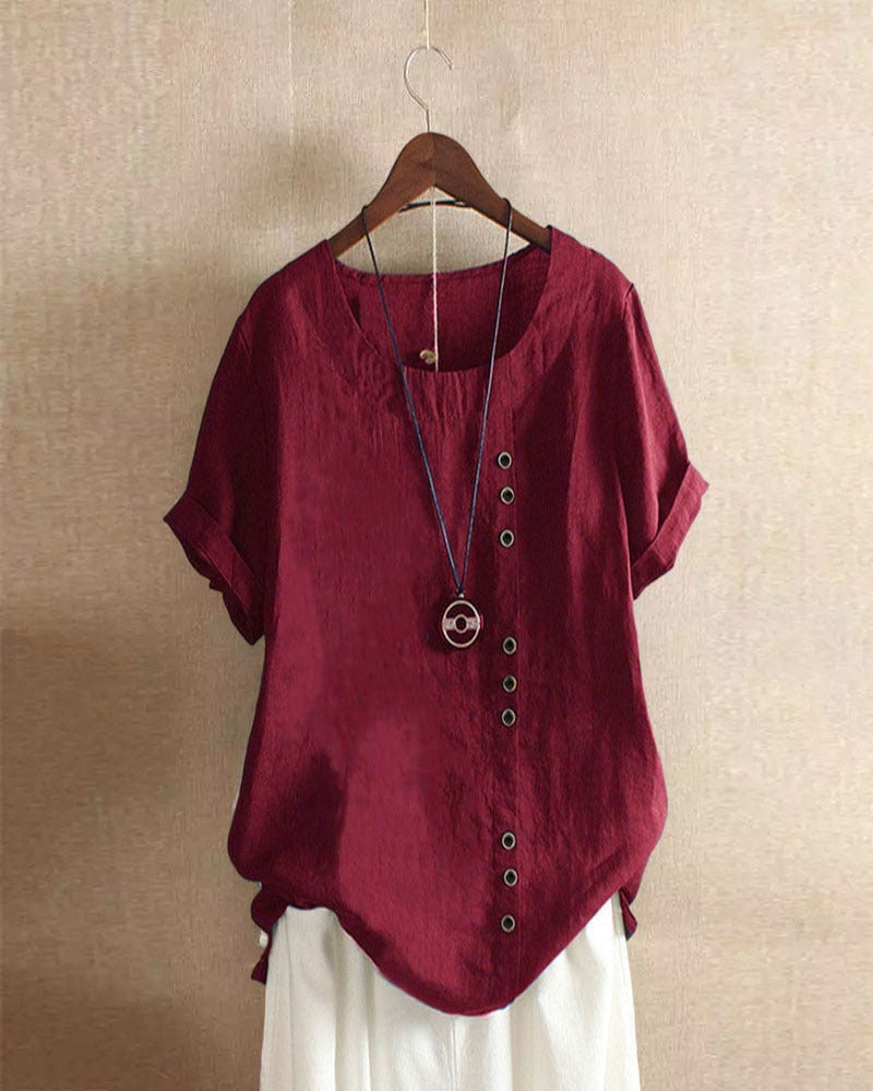 Blouse à manches courtes pour femmes