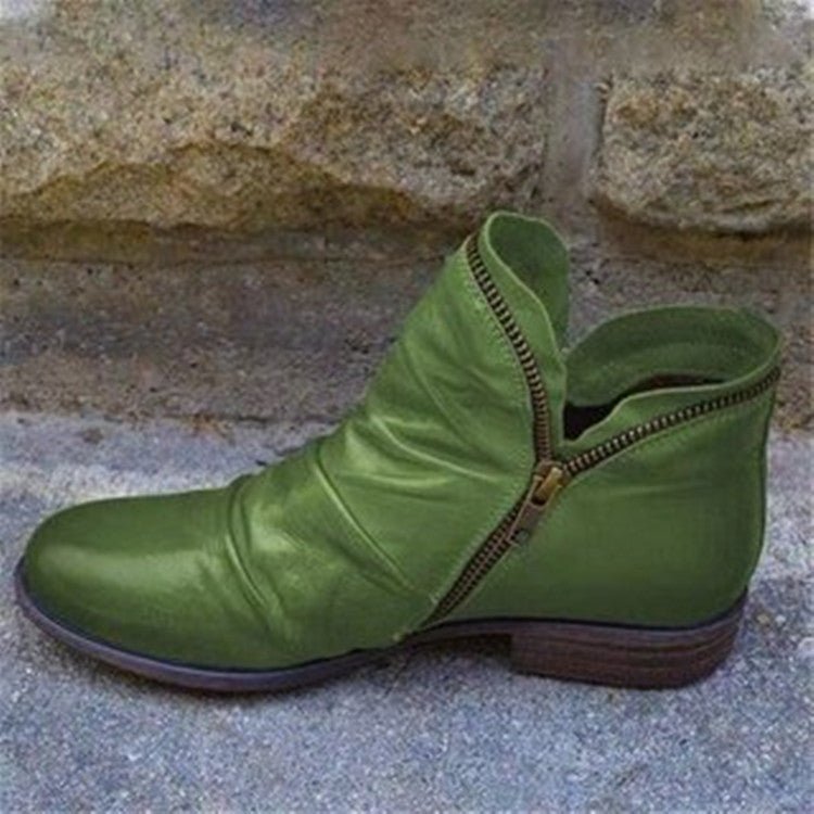 Bottines à Fermeture Éclair et Tige Froncée