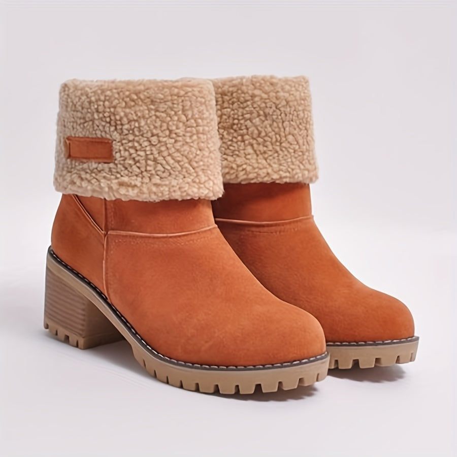 Botins com Revers Acolhedor e Salto de Bloco