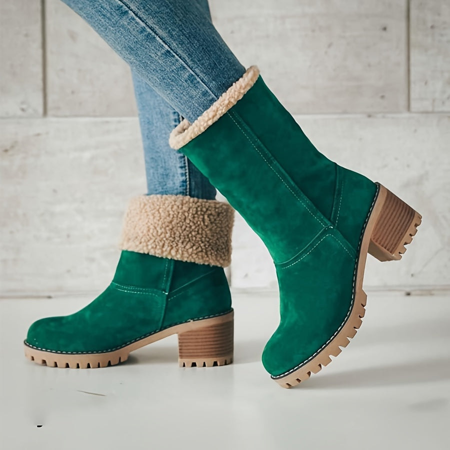 Botins com Revers Acolhedor e Salto de Bloco
