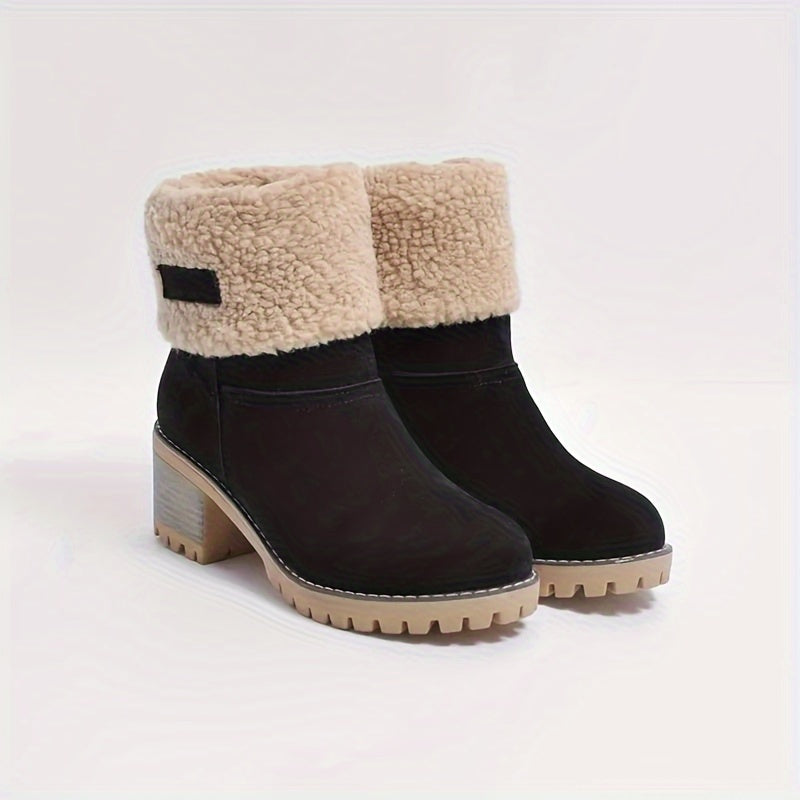 Botins com Revers Acolhedor e Salto de Bloco