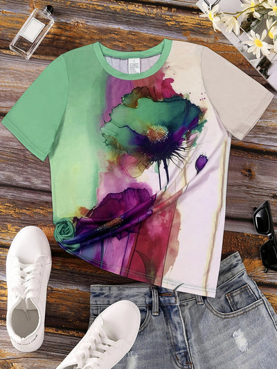 Fabienne - T-shirt à imprimé floral et manches courtes
