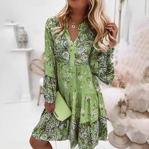 VERA - Vestido Midi Floral Vintage - Elegancia Atemporal