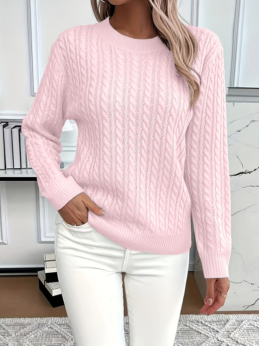 Pull Col Rond Motif Texturé Coupe Épousante