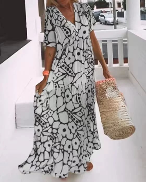 Nilsina - Robe d'été à Fleurs Décontractée