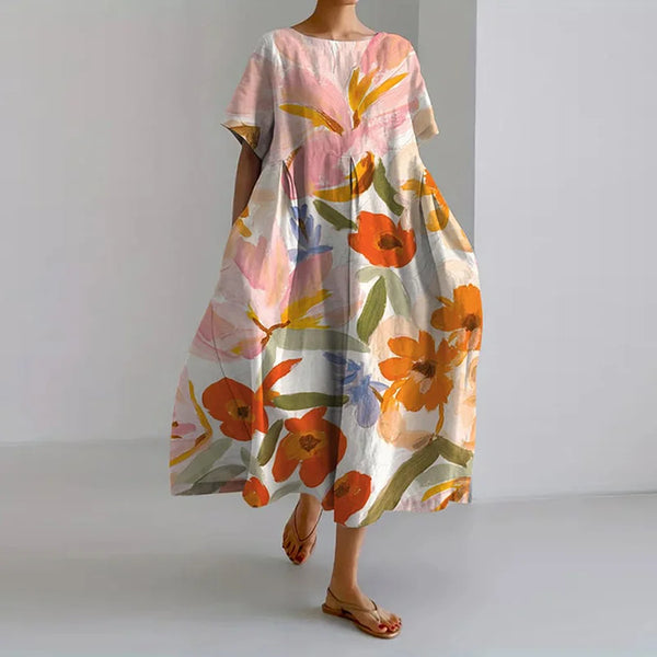 Robe Estivale à Motifs Floraux Rosanna