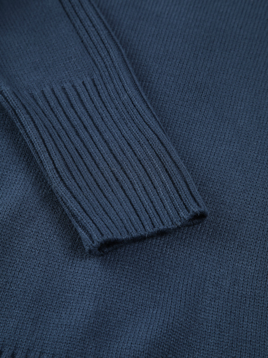 Pull Col Roulé Côtelé Manches Longues