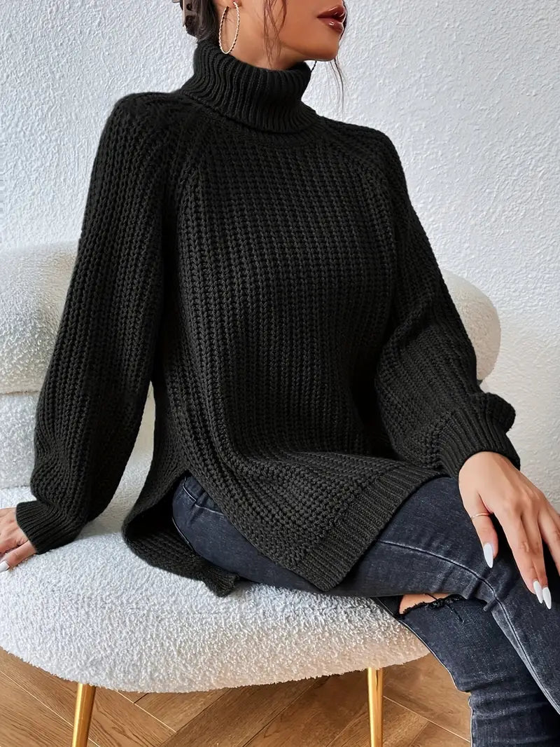 Pull Col Roulé Élégant et Chaud