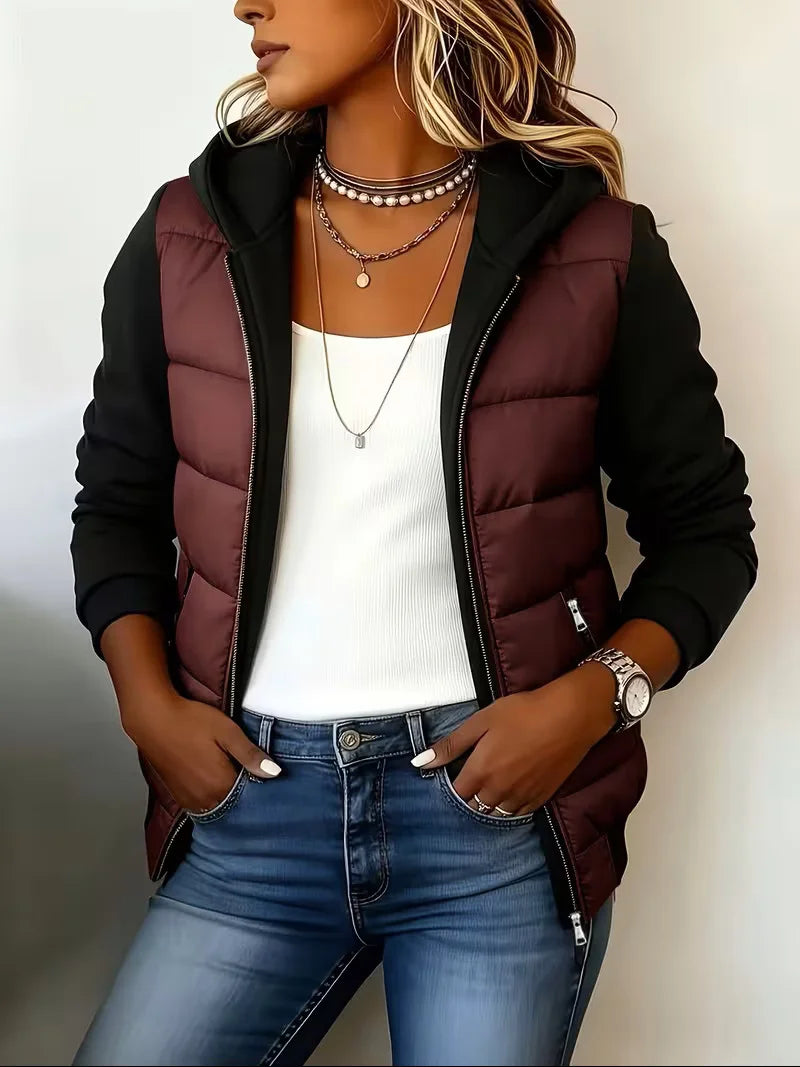 Veste Matelassée Capuche Design Coloré