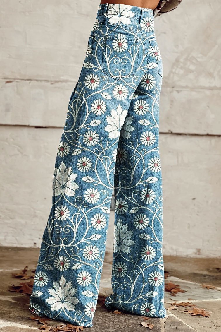 Mailin - Pantalon Imprimé à Jambe Large Et Evasée