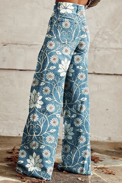 Mailin - Pantalon Imprimé à Jambe Large Et Evasée