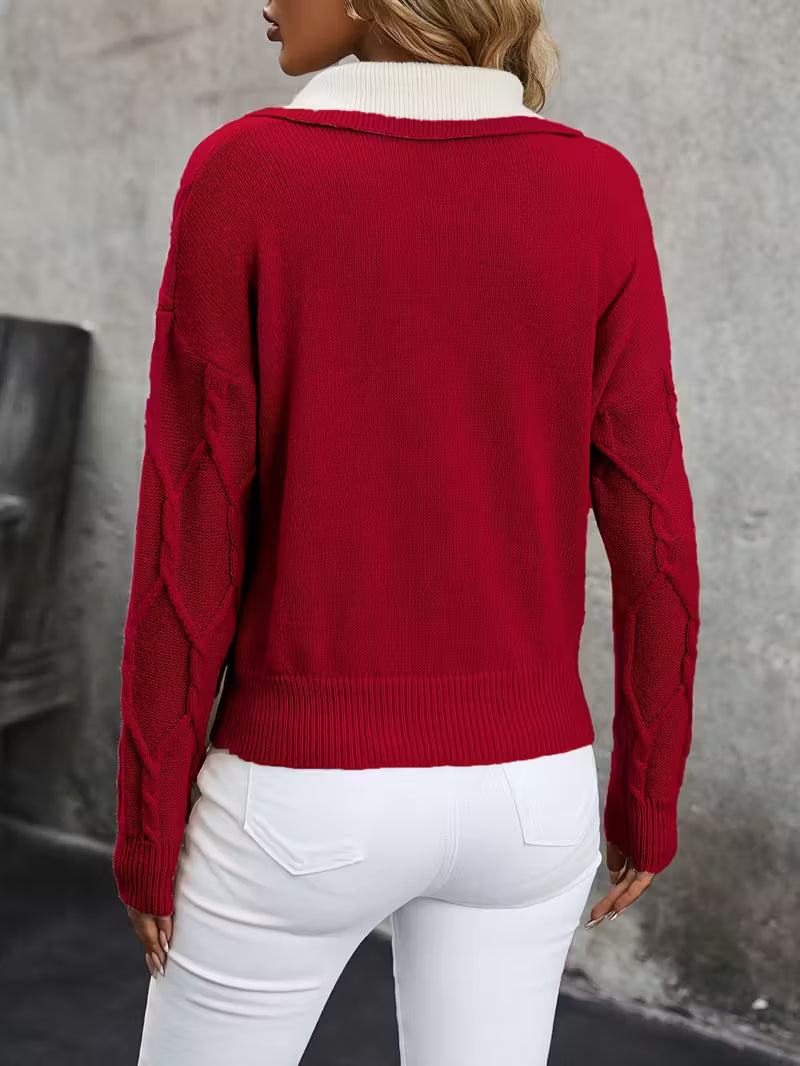 Pull Col Roulé à Torsades Sophistiquées