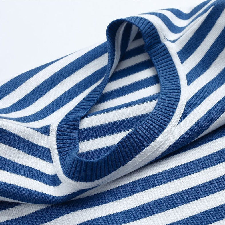 Pull Rayé Col Rond Coupe Ajustée