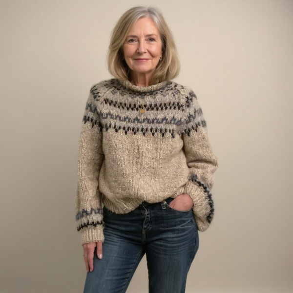 Pull Motifs Nordiques Col Rond Intemporel