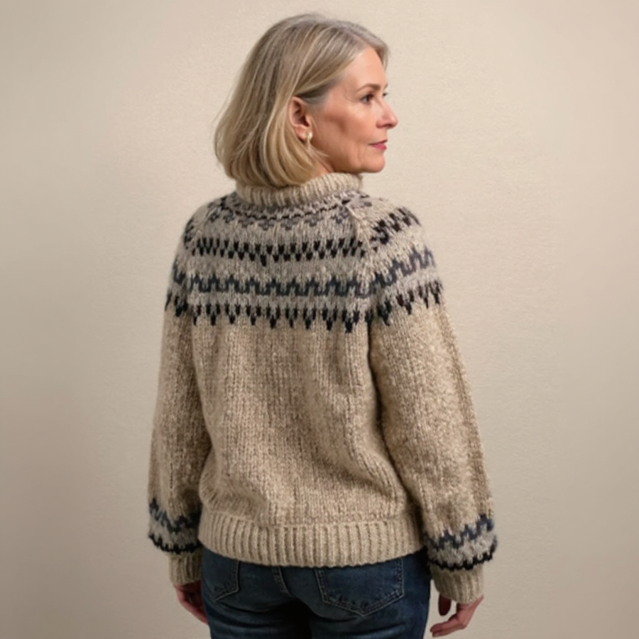 Pull Motifs Nordiques Col Rond Intemporel