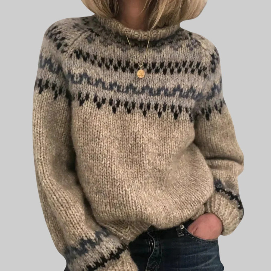 Pull Motifs Nordiques Col Rond Intemporel