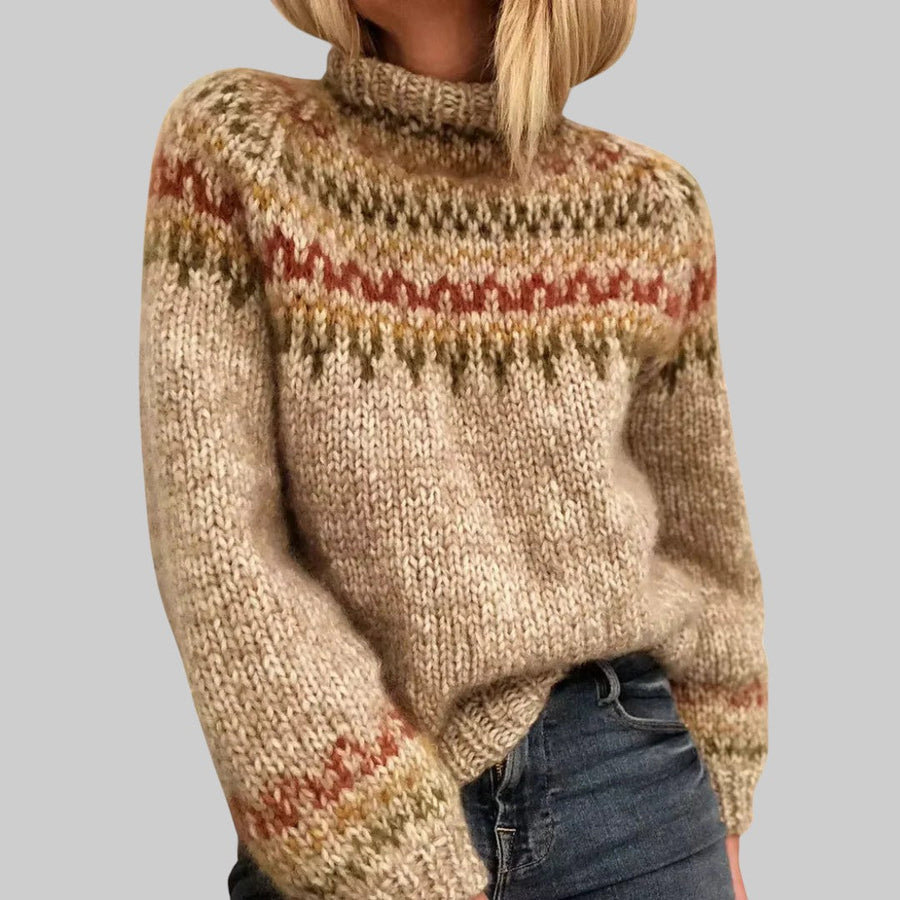 Pull Motifs Nordiques Col Rond Intemporel