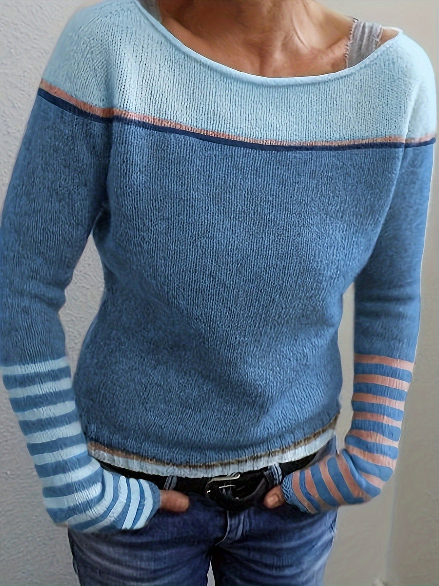 Pull Rayé Manches Longues Coupe Droite