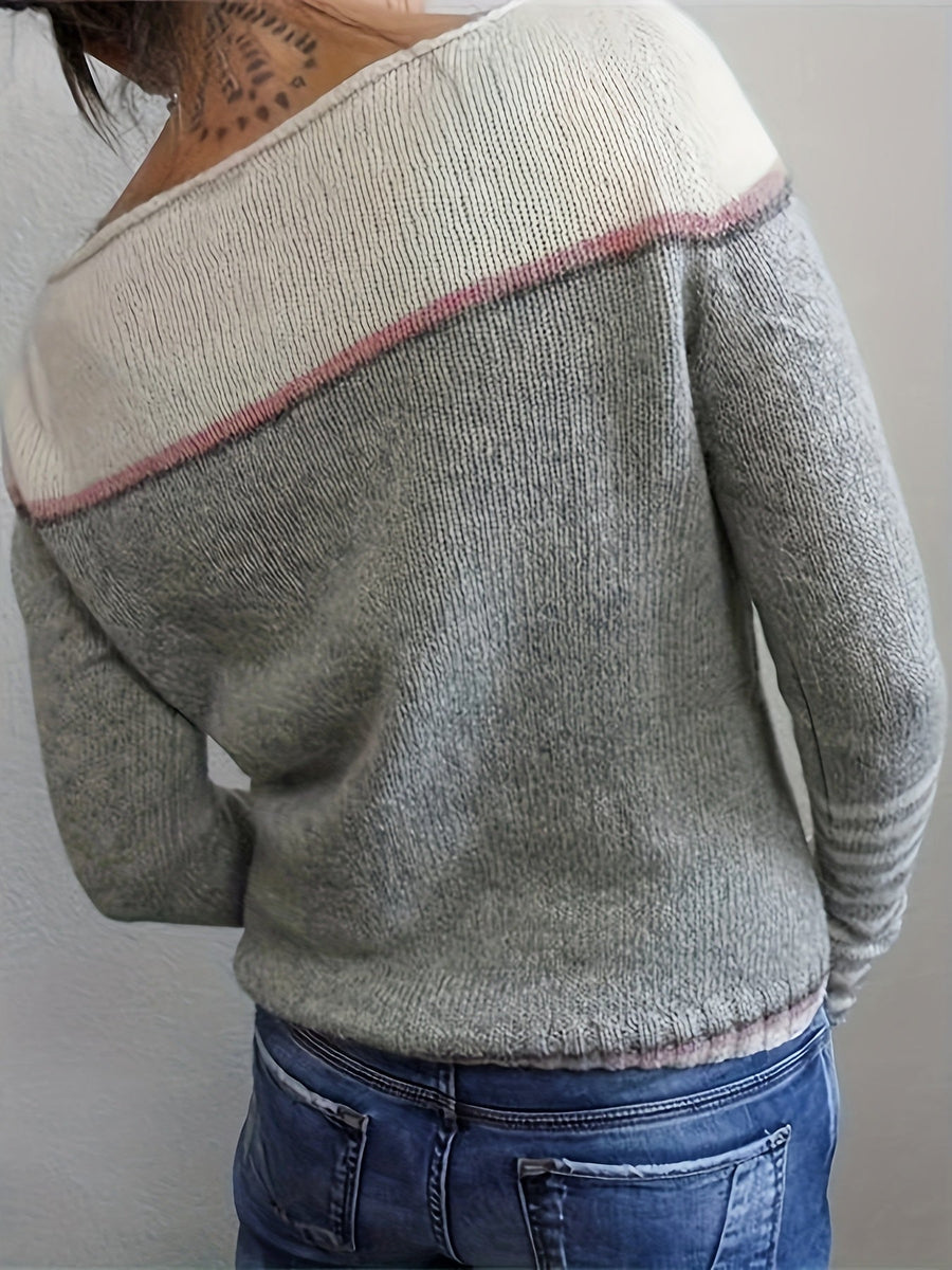 Pull Rayé Manches Longues Coupe Droite