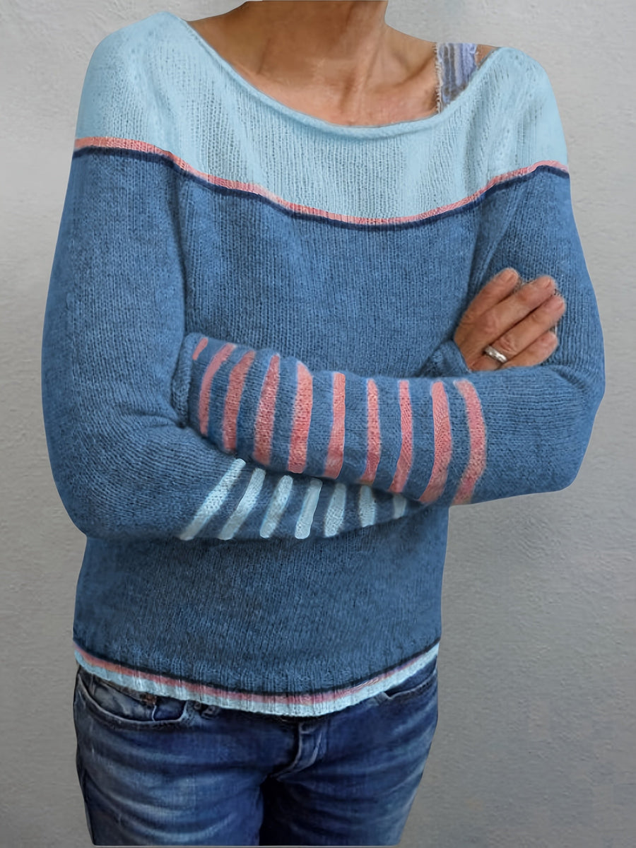 Pull Rayé Manches Longues Coupe Droite
