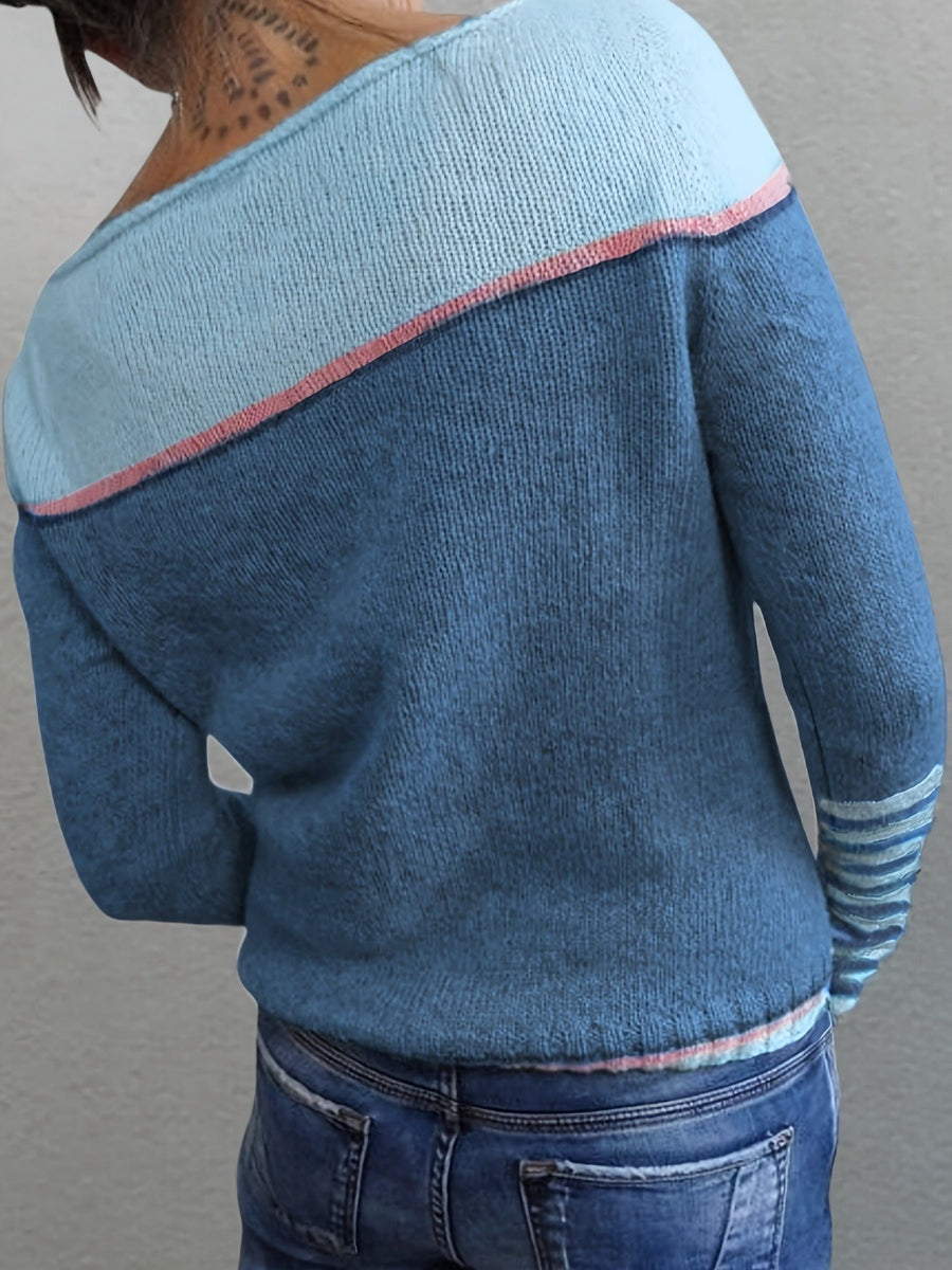 Pull Rayé Manches Longues Coupe Droite