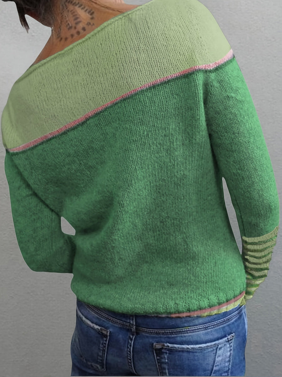 Pull Rayé Manches Longues Coupe Droite