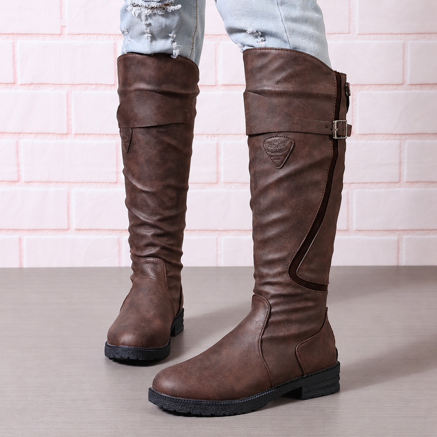 Botas Altas de Cano Flexível com Fecho de Correr