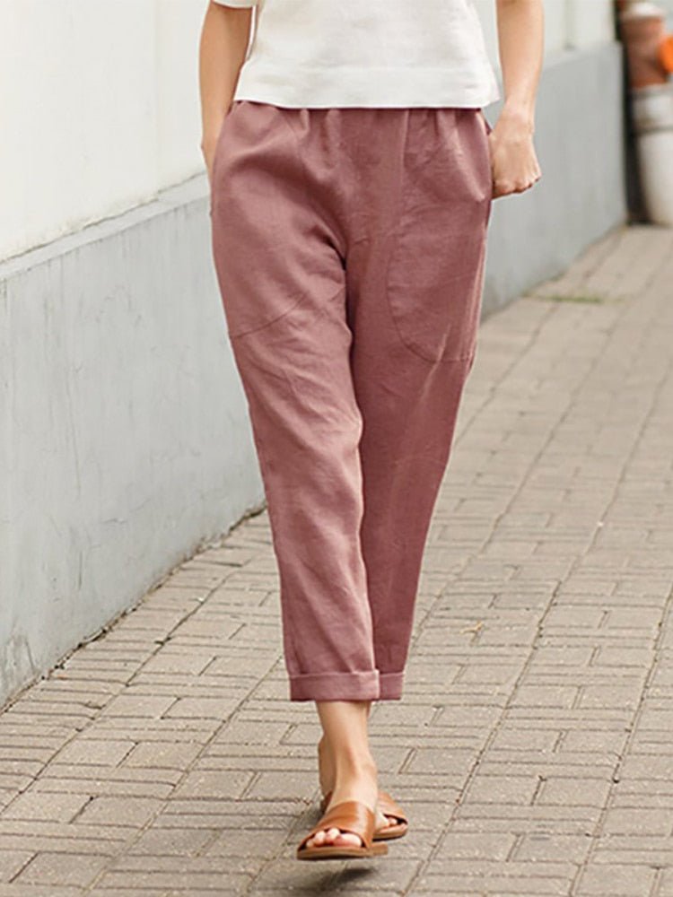 Pantalon Dayanara — détail de l'ourlet et des coutures