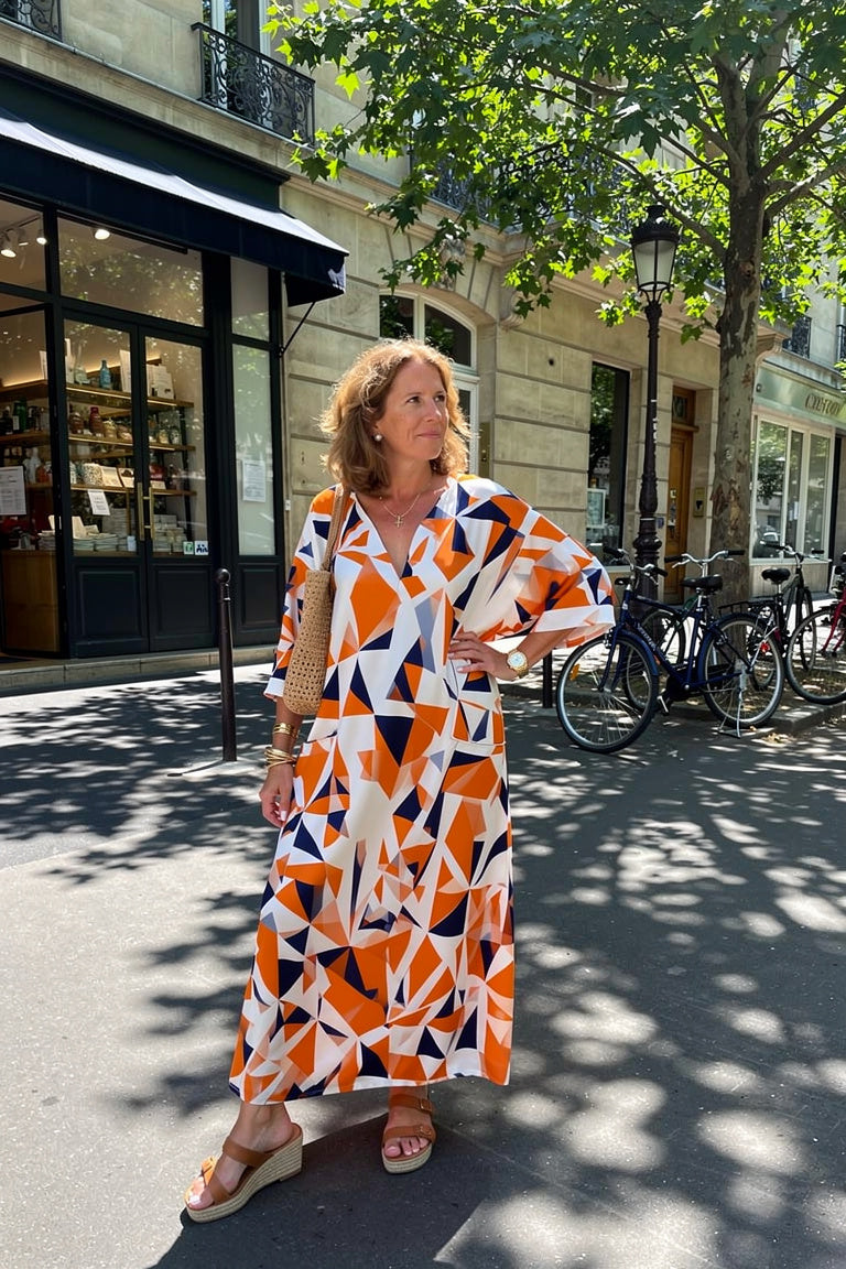 Caftan Géométrique Dulcinea - Imprimé Audacieux — XL — Estée Paris