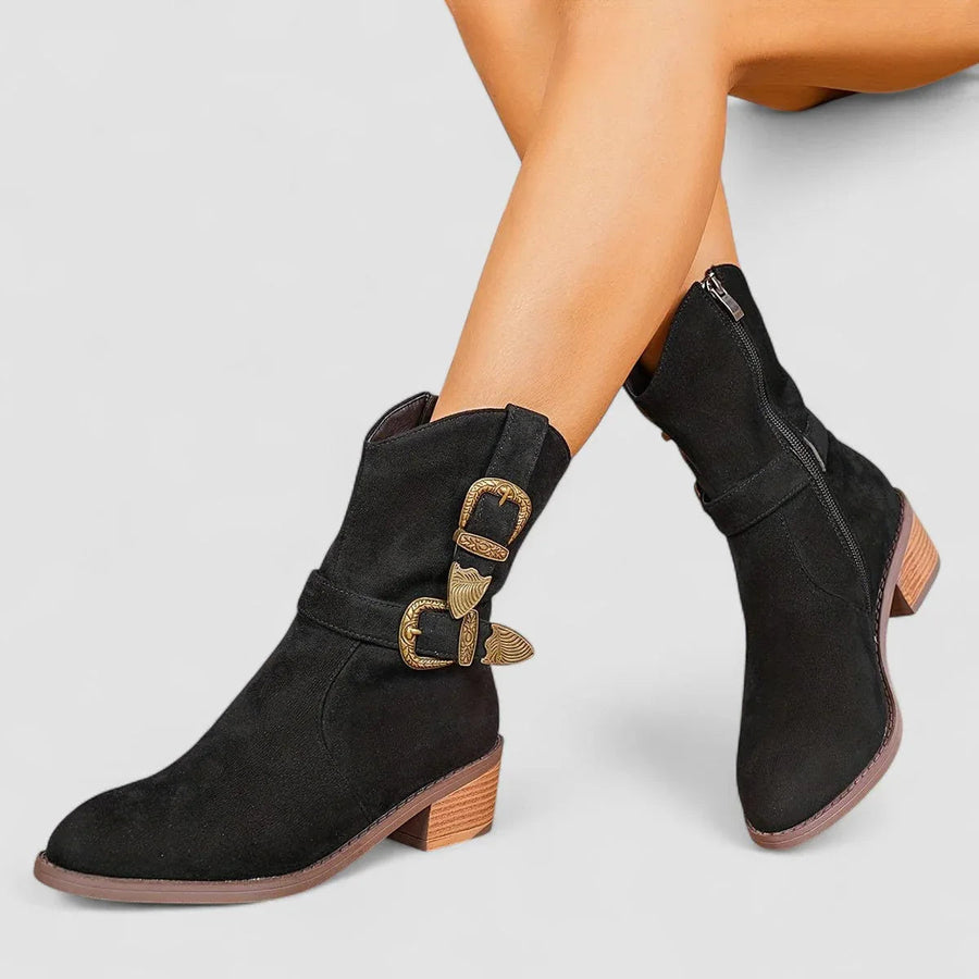 Botins Western de Tacão de Bloco