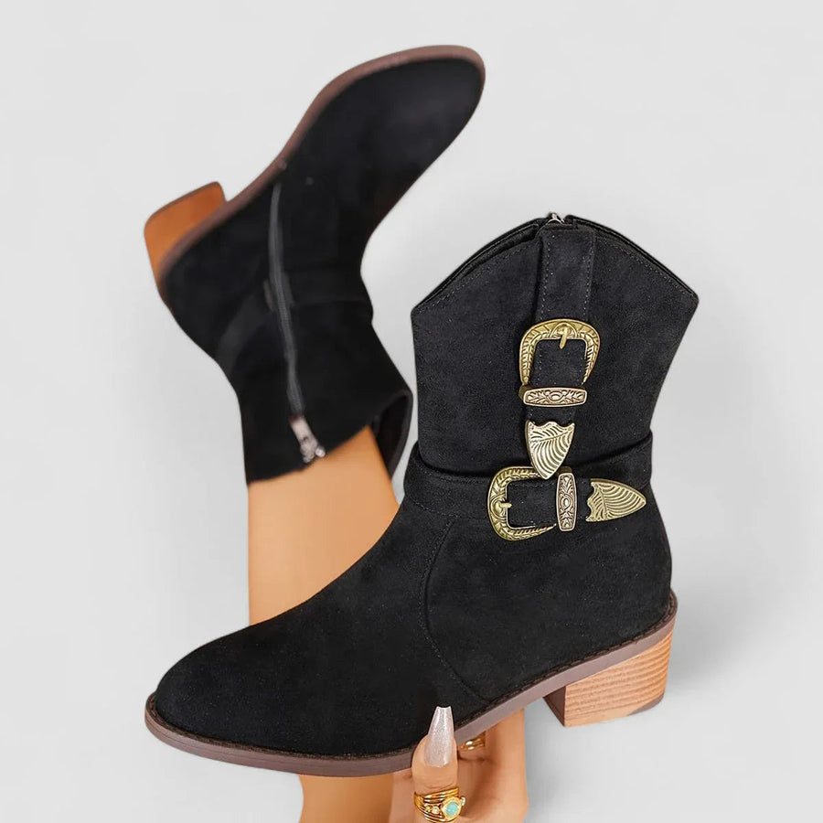 Botins Western de Tacão de Bloco