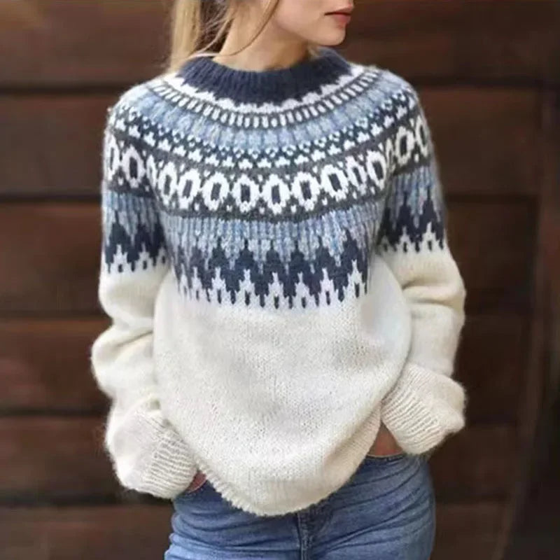 Pull Col Montant Motif Nordique