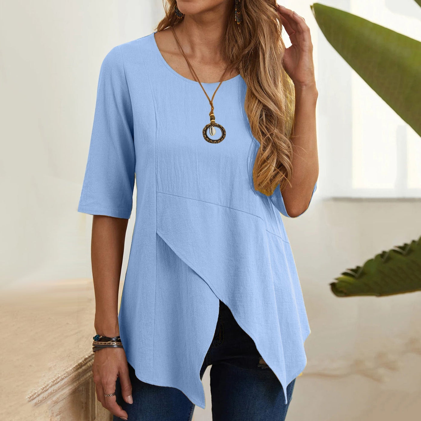 MiaMilana - blouse à col rond pour femmes