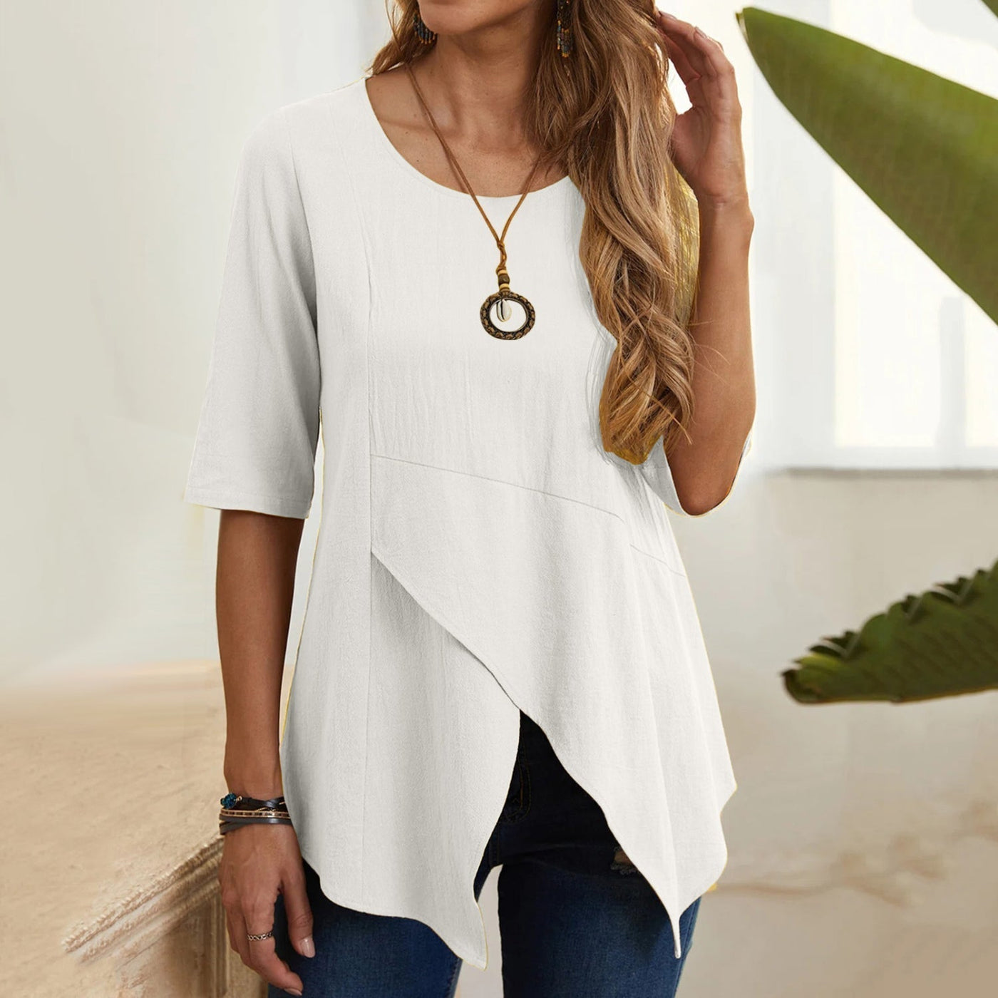 MiaMilana - blouse à col rond pour femmes