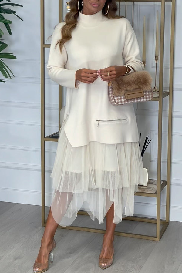 Christine - Robe Midi Élégante en Maille