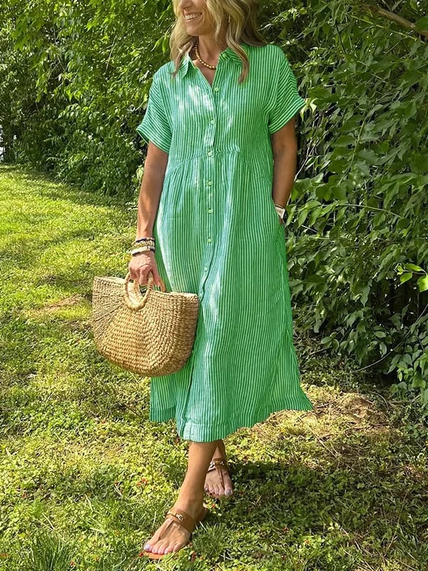 Robe maxi fluide — vue arrière et tombé de la silhouette