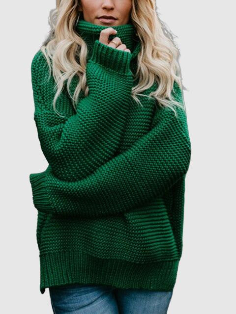 Pull Col Montant Oversize Décontracté