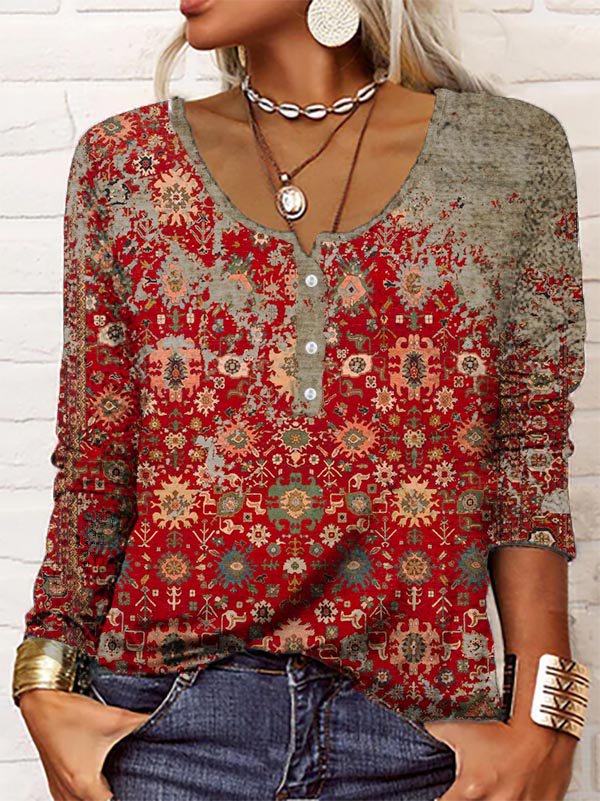 Ria - Blouse élégante avec motif aztèque