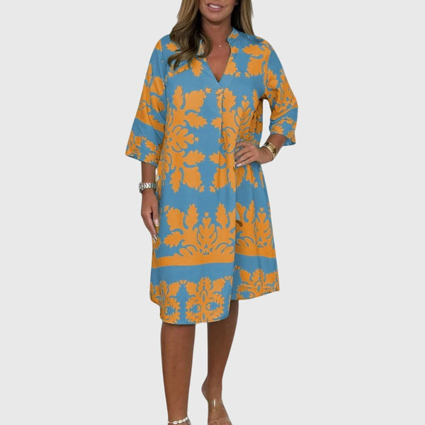 Vestido Estampado de Primavera - Corte Elegante y Fluido