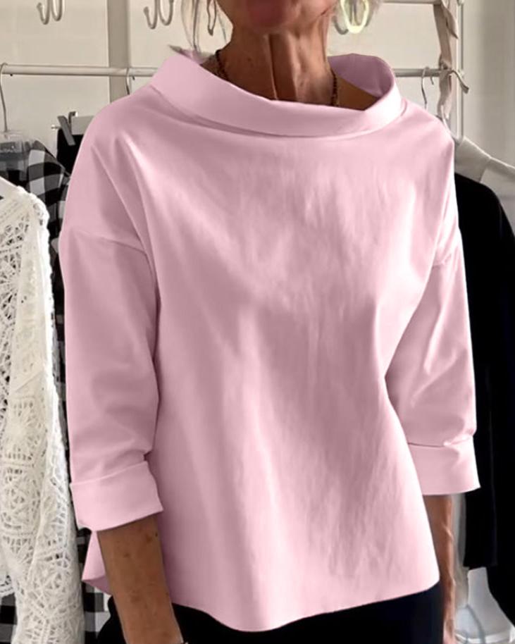 Top élégant à col haut pour femme