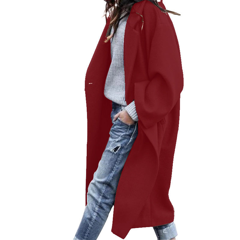 Manteau Long Oversize à Revers